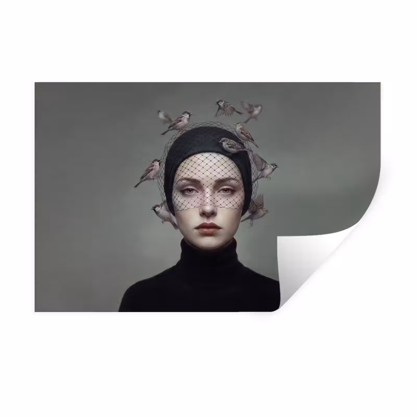 Muursticker - Portret - Vogels - Zwart — 1