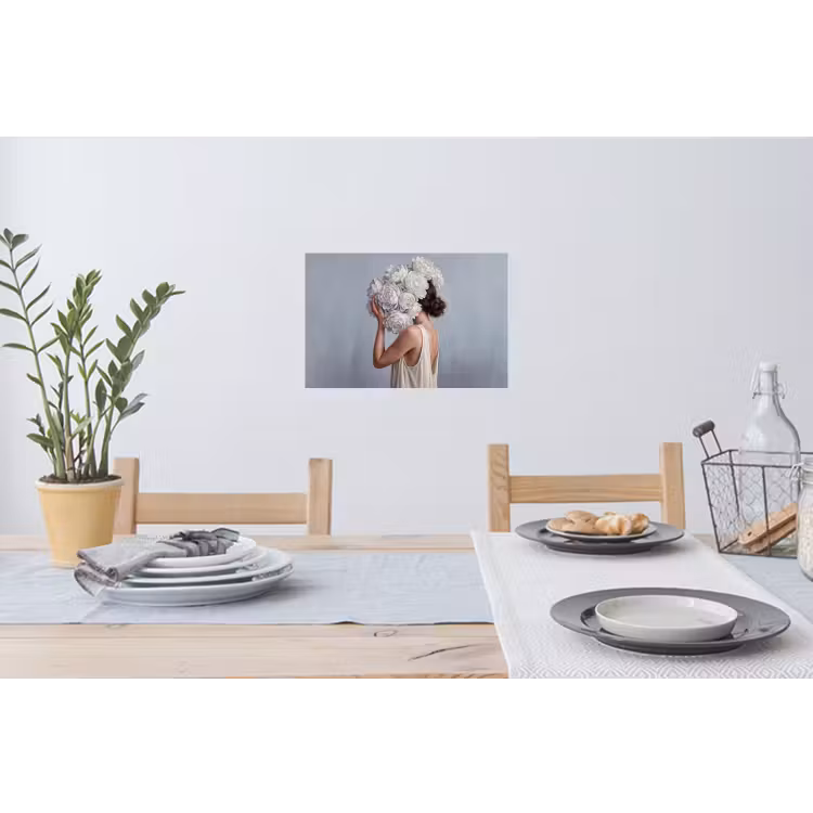 Muursticker - Bloemen - Vrouw - Wit — 3