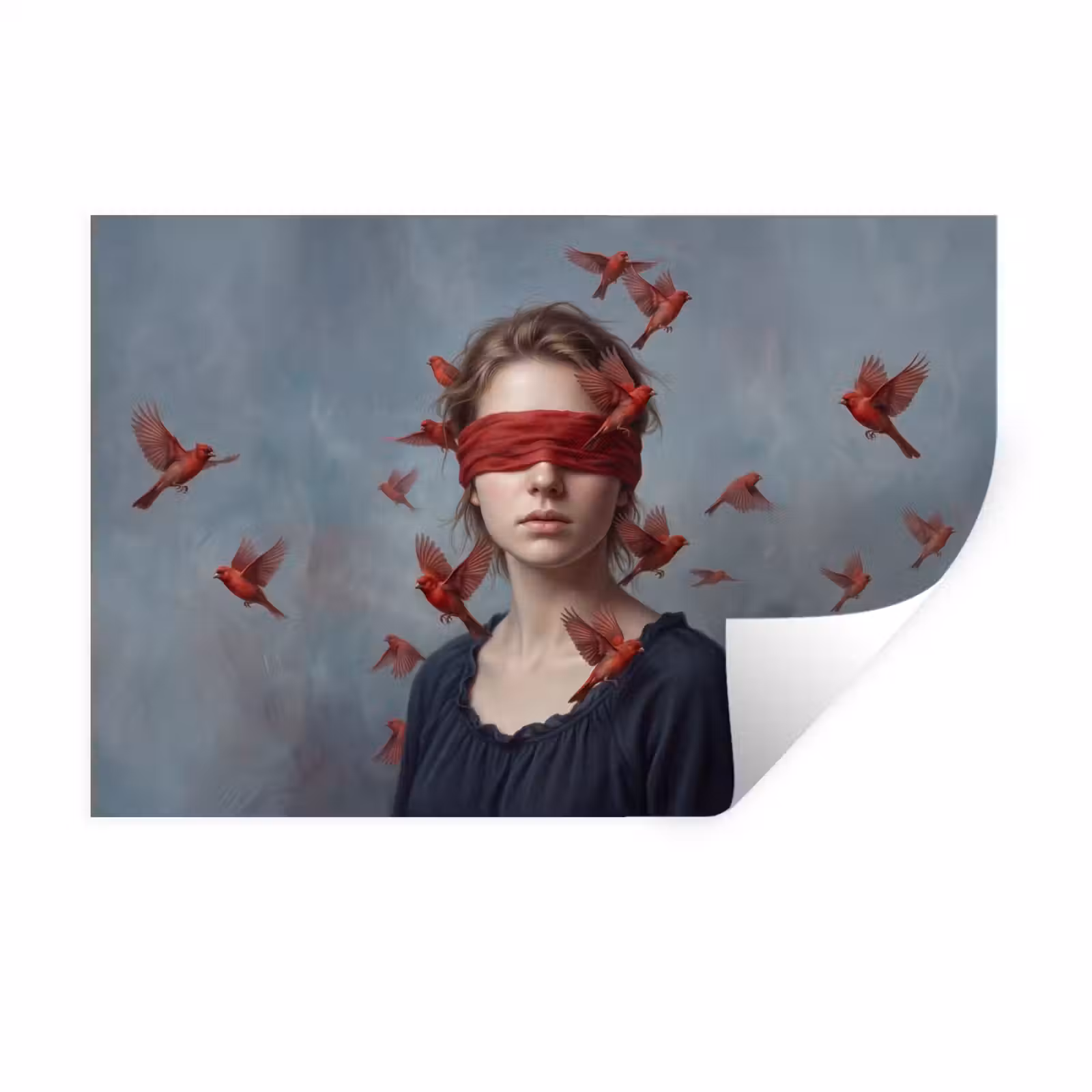 Muursticker - Portret - Krachtig - Rood — 1