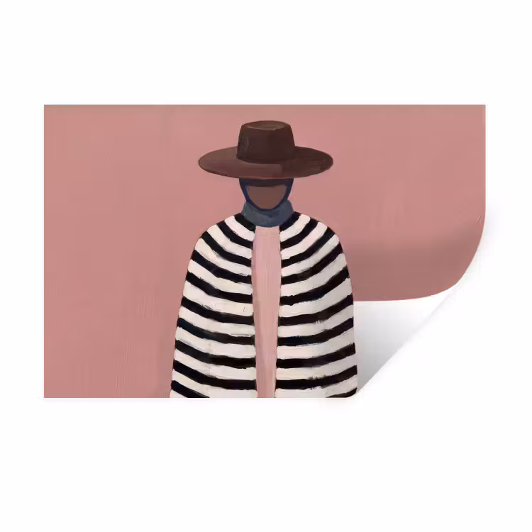Muursticker - Grafisch - Vrouw - Roze — 1