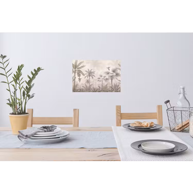 Muursticker - Jungle - Banenboom - Kolibrie - Beige — 3