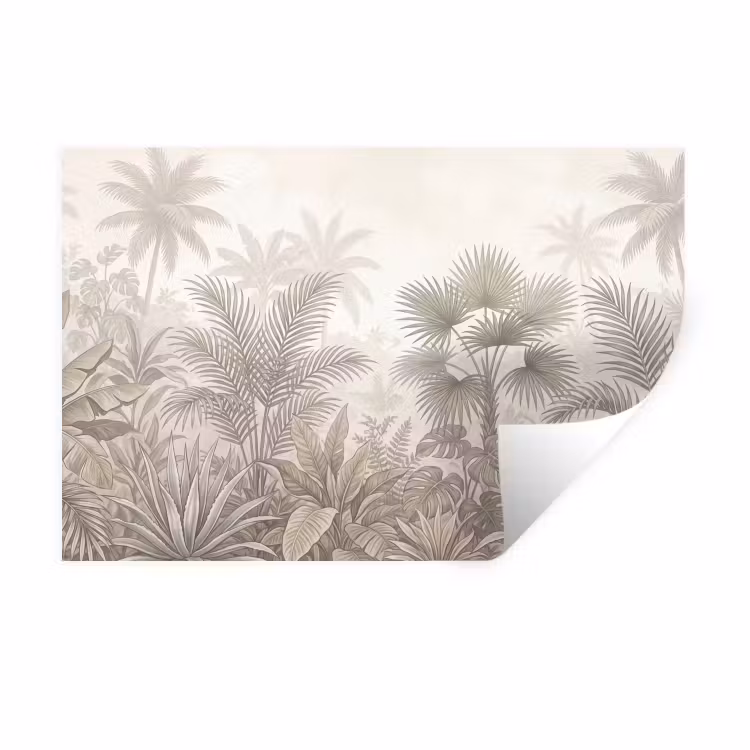 Muursticker - Jungle - Tropisch - Natuur -Vintage - Beige — 1