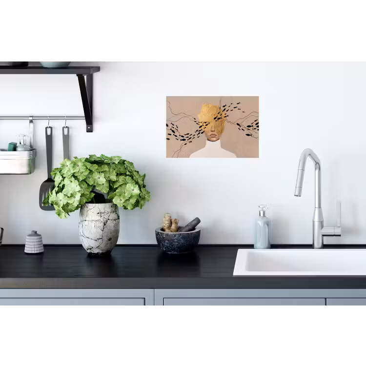 Muursticker - Modern - Vrouw - Goud — 2