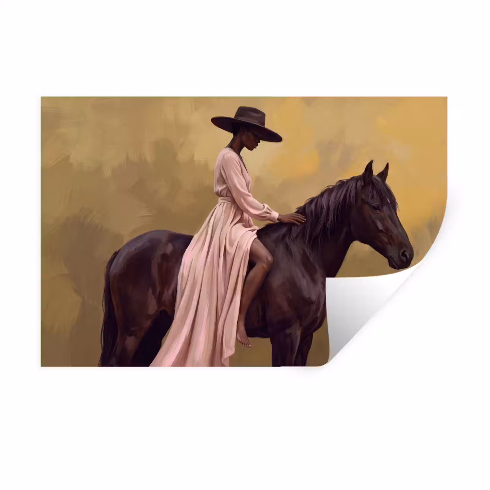 Muursticker - Paard - Klassiek - Oker — 1