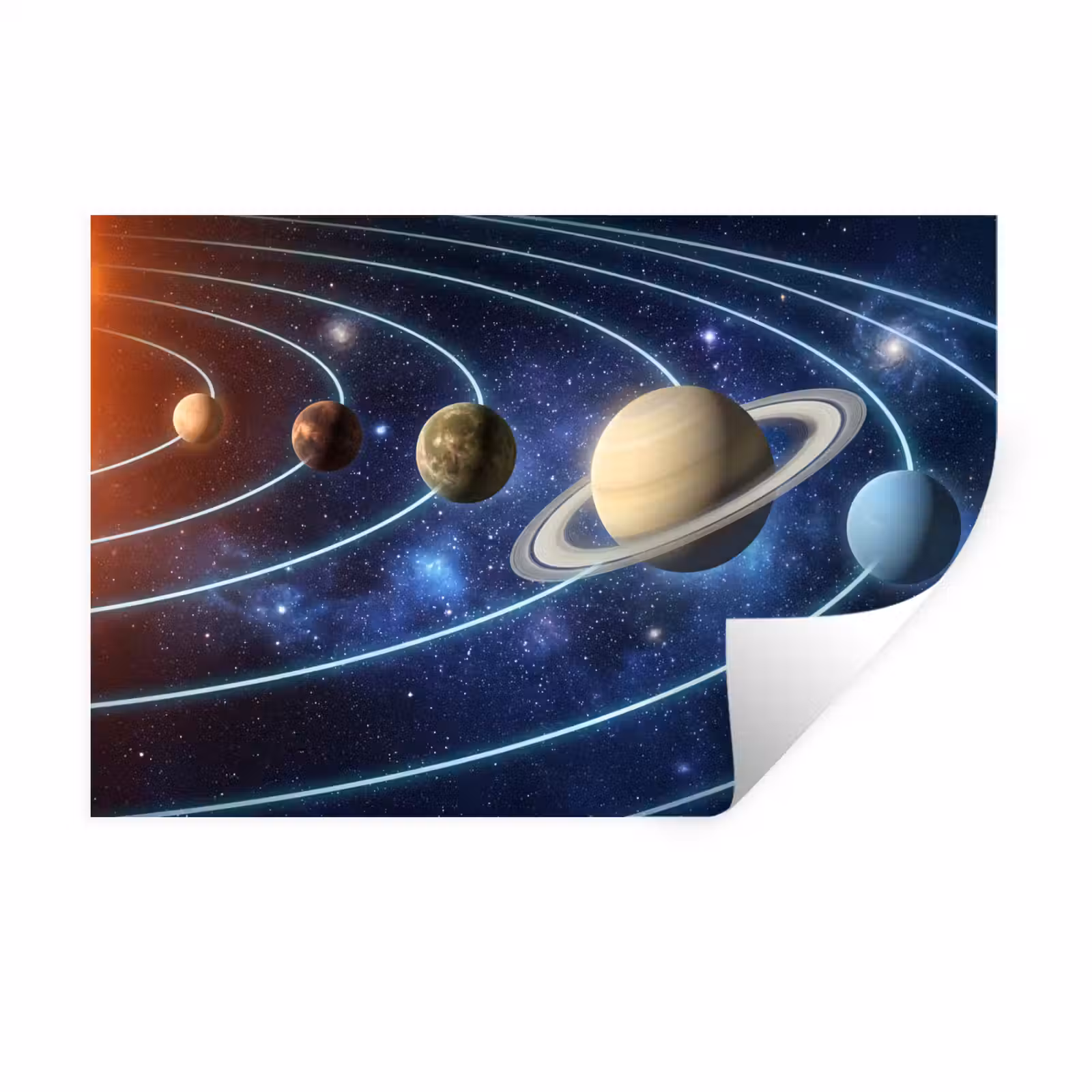 Muursticker - Ruimte - Zonnestelsel - Blauw — 1