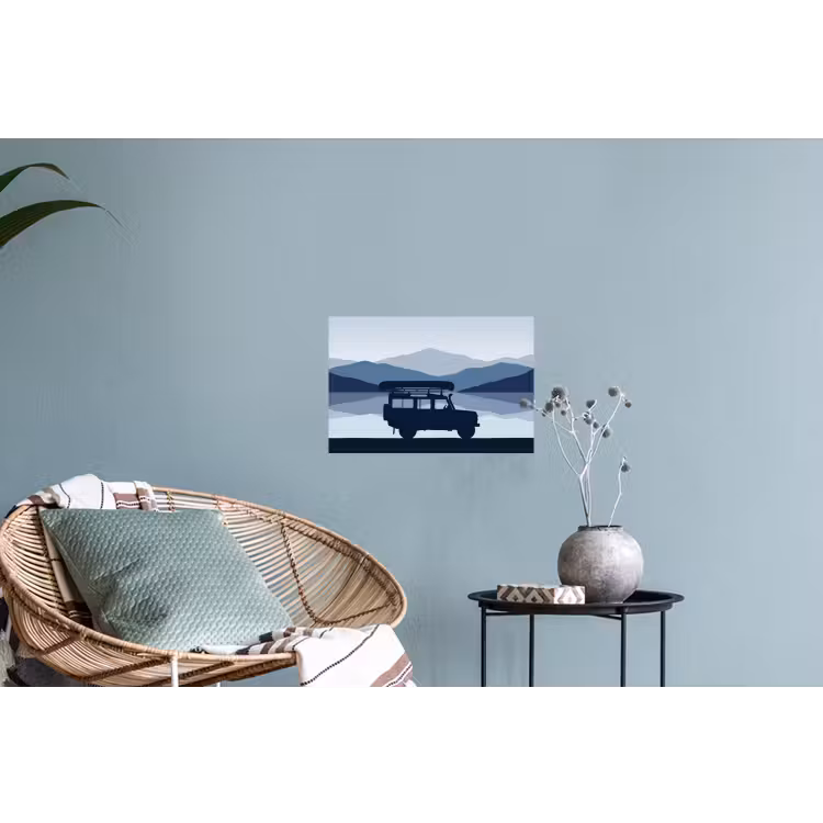 Muursticker - Auto - Meer - Bergen - Blauw — 4