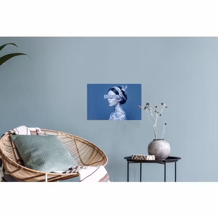 Muursticker - Portret - Klassiek - Wit - Blauw — 4