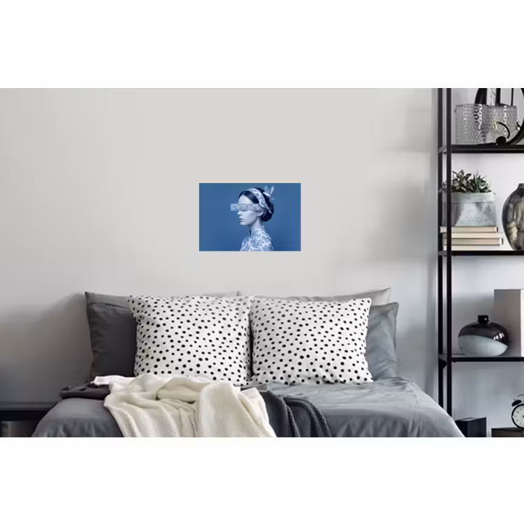 Muursticker - Portret - Klassiek - Wit - Blauw — 5