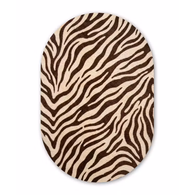 Muurovaal - Kunststof - Zebra - Strepen - Bruin — 3