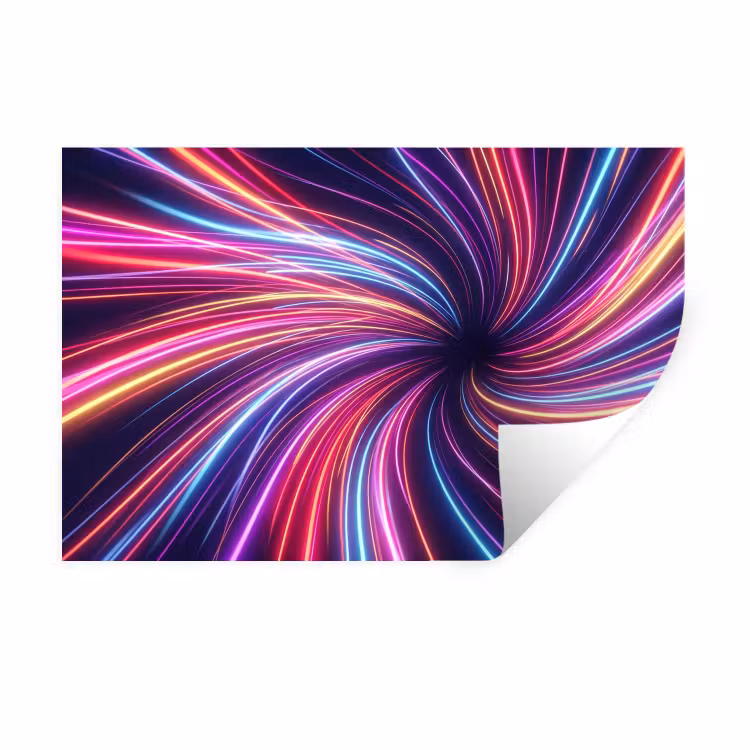 Muursticker - Abstract - Swirl - Futuristic - Neon — 1