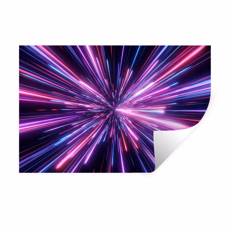 Muursticker - Lichtsnelheid - Ruimte - Roze - Paars — 1
