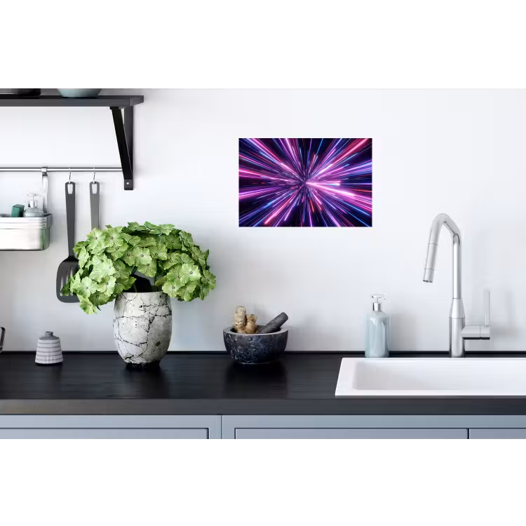 Muursticker - Lichtsnelheid - Ruimte - Roze - Paars — 2