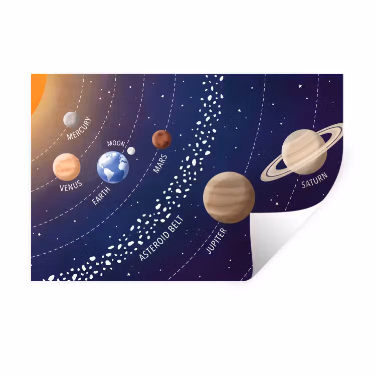 Muursticker - Planetenstelsel - Ruimte - Illustratie — 1