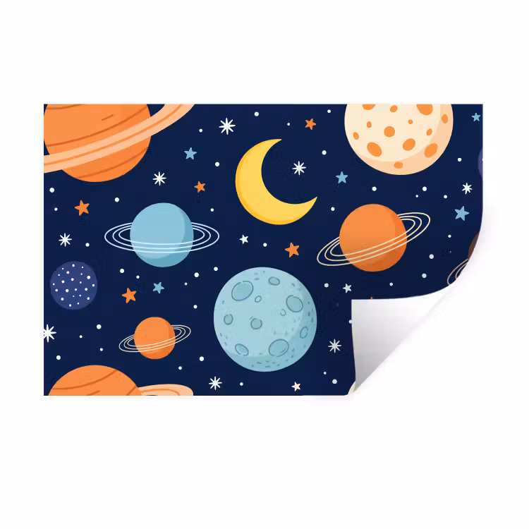 Muursticker - Ruimte - Planeten - Kleurrijk — 1