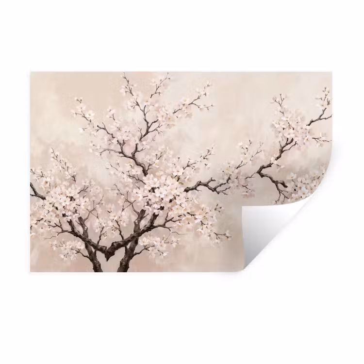 Muursticker - Bloesem - Illustratie - Taupe — 1