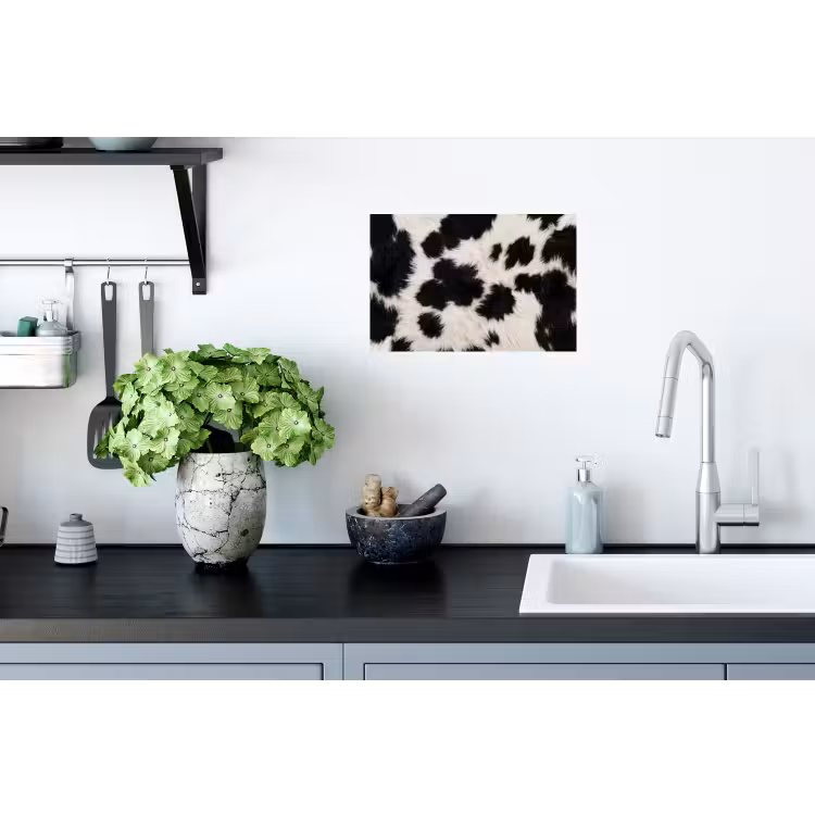 Muursticker - Bont - Textuur - Zwart - Wit — 2