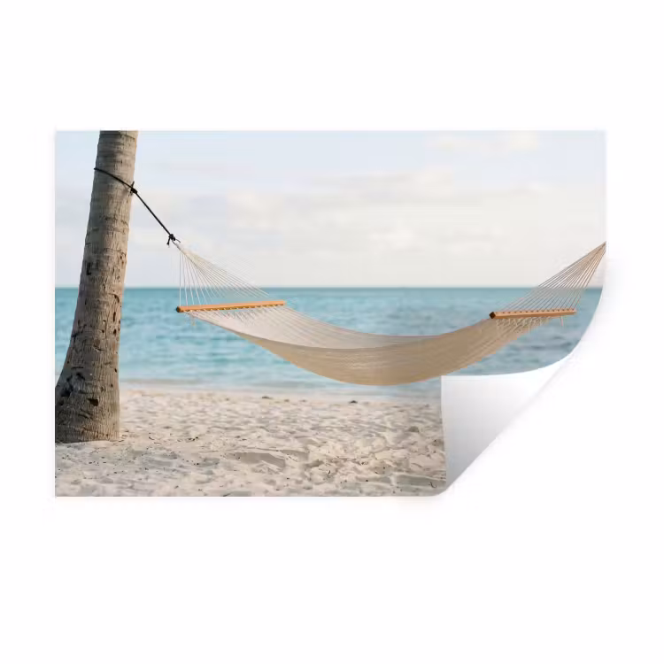 Muursticker - Hangmat - Strand - Wit — 1