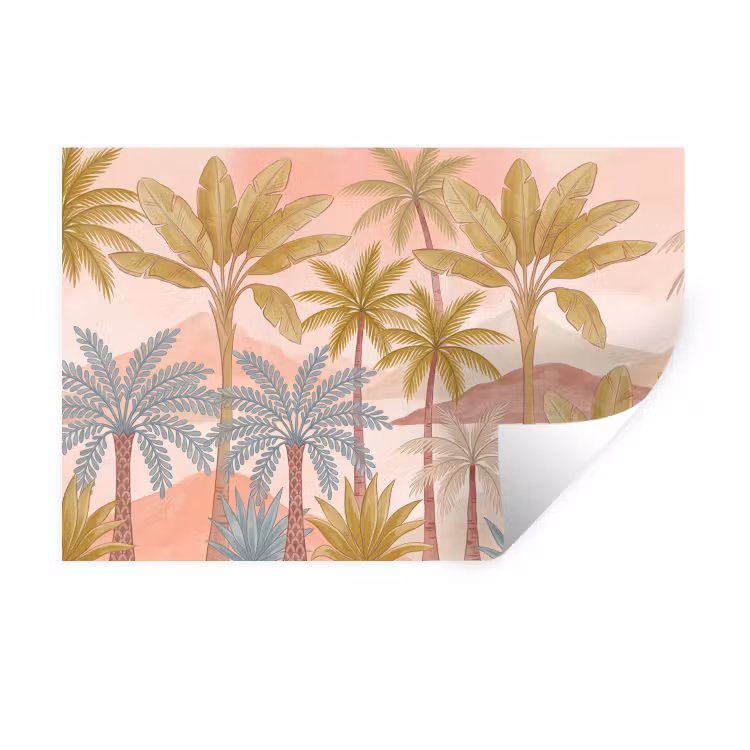 Muursticker - Illustratie - Palmbomen - Kleurrijk — 1