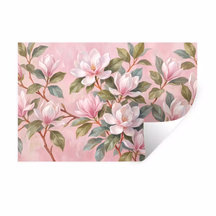Muursticker - Magnolia's - Patroon - Roze — 1