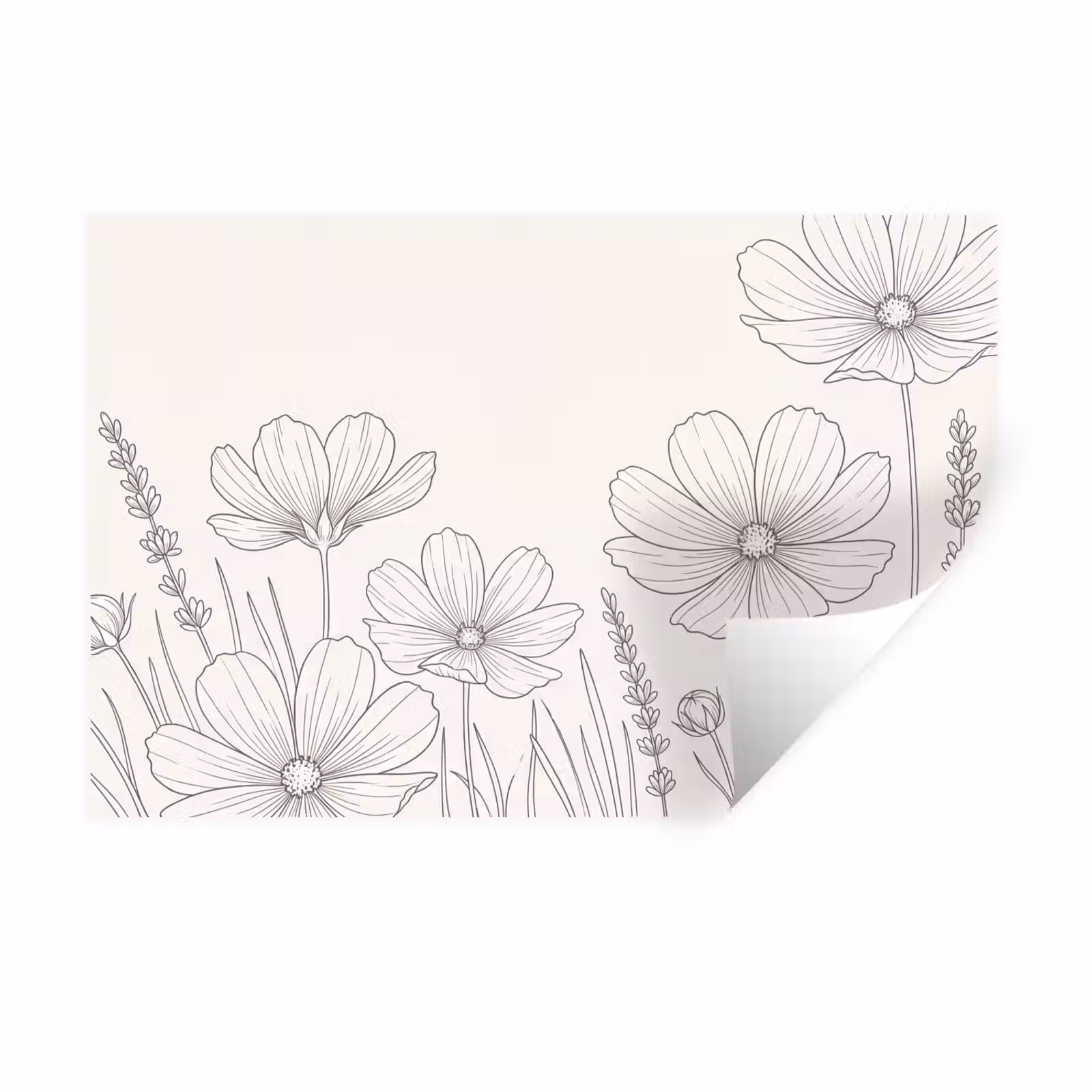 Muursticker - Minimalistisch - Modern - Bloemen - Beige — 1