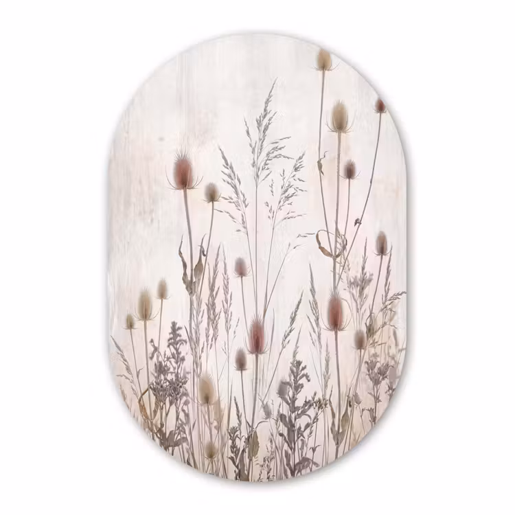 Muurovaal - Kunststof - Weidebloemen - Design - Sepia — 2