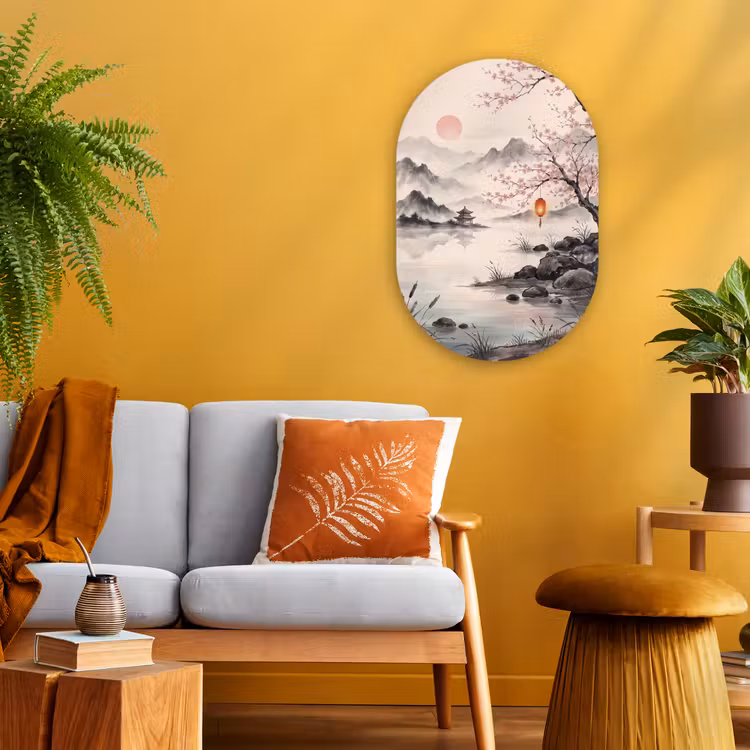 Muurovaal - Kunststof - Zon - Japans - Traditioneel — 1