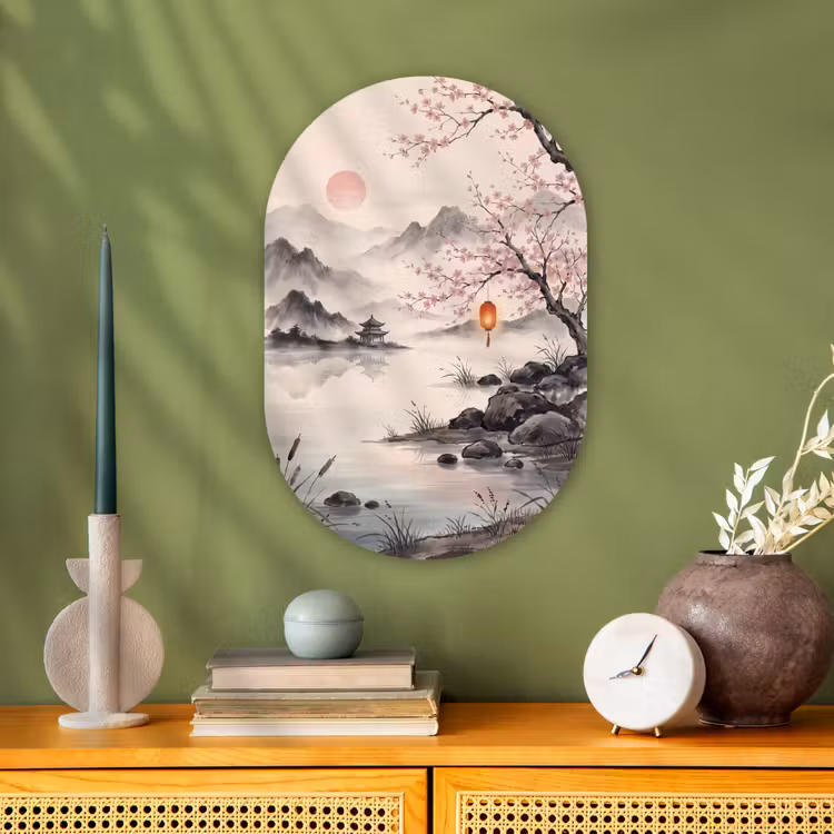 Muurovaal - Kunststof - Zon - Japans - Traditioneel — 2