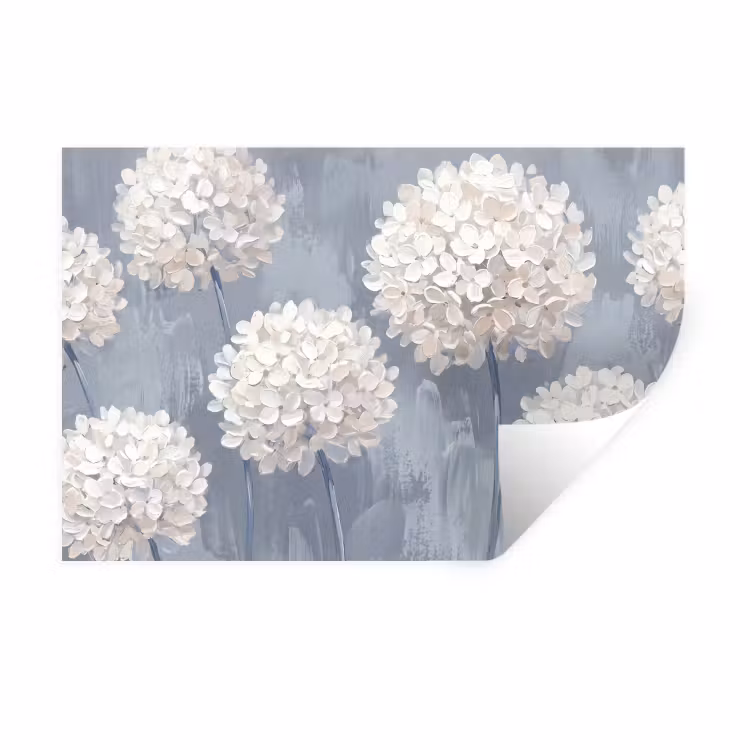 Muursticker - Bloemen - Illustratie - Blauw — 1