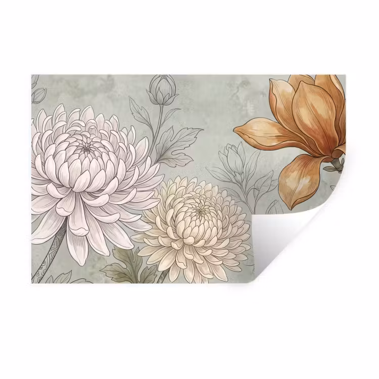 Muursticker - Illustratie - Bloemen - Groen — 1