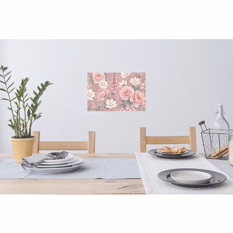 Muursticker - Pioenrozen - Vingerhoedskruid - Pink — 3