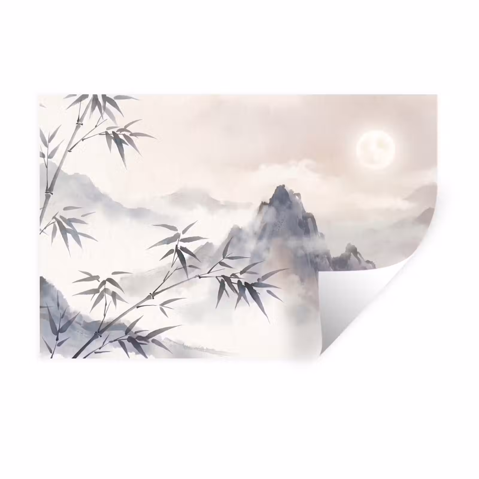 Muursticker - Bamboe - Azië - Grijs — 1