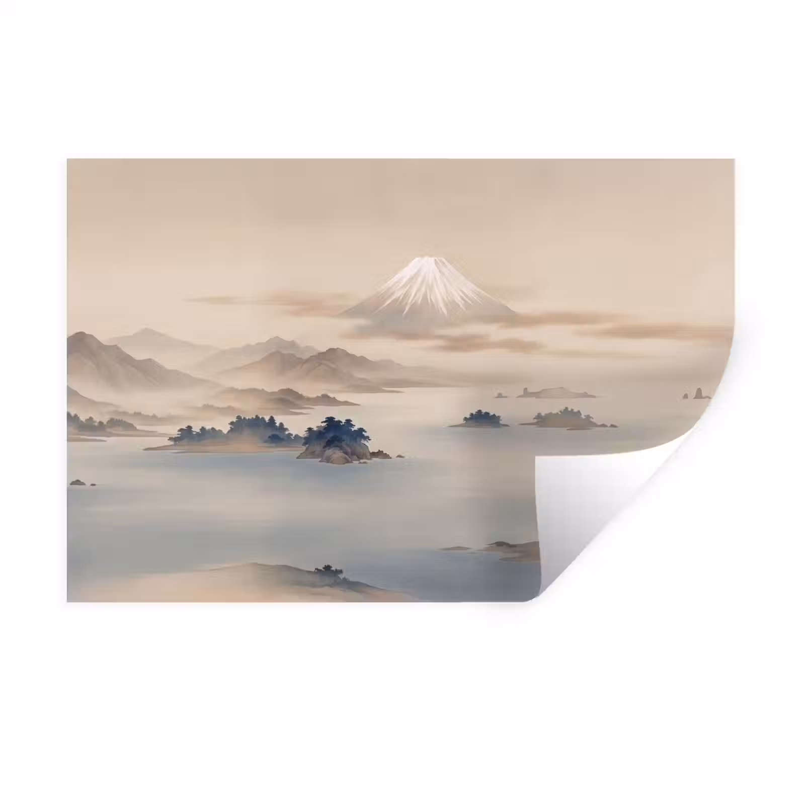 Muursticker - Japans - Landschap - Beige — 1