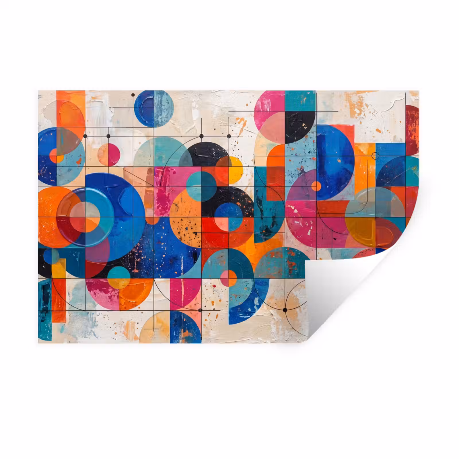Muursticker - Kunst - Geometrisch - Abstract - Kleurrijk — 1