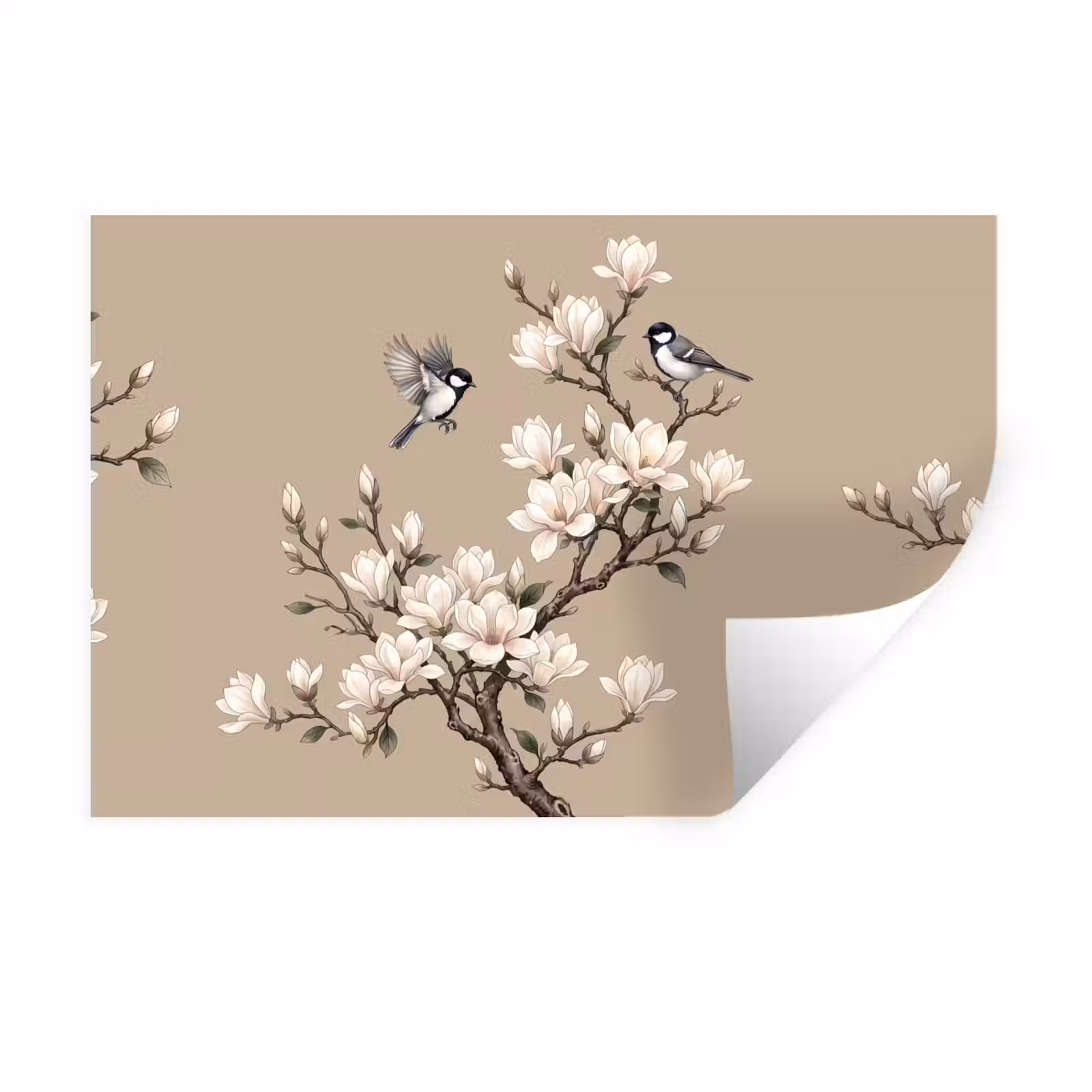 Muursticker - Oosters - Vogels - Beige — 1