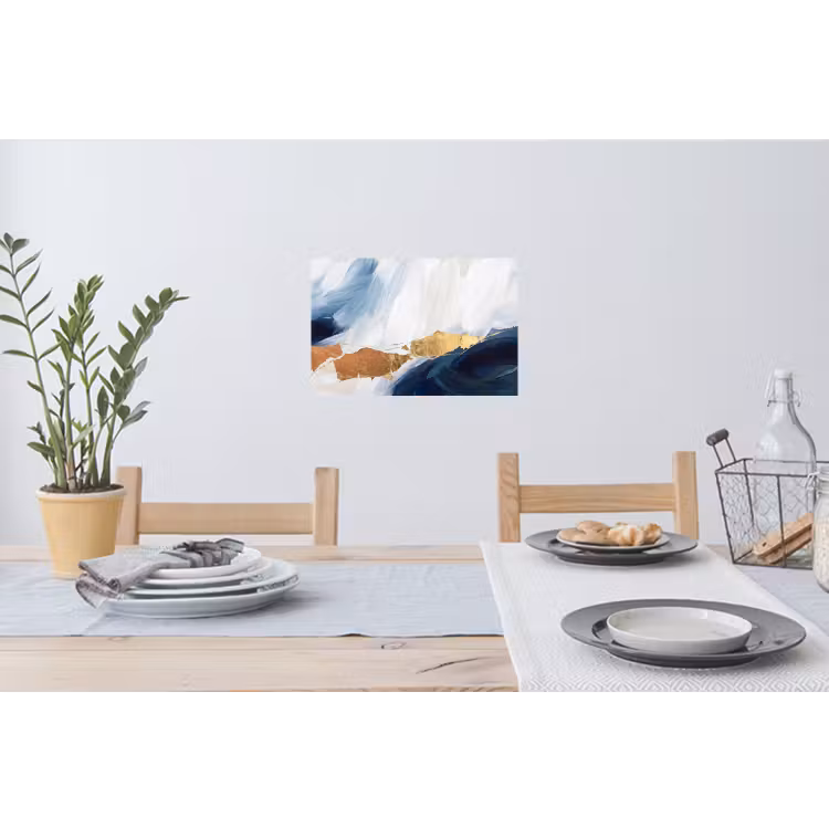 Muursticker - Abstract - Acryl - Blauw - Goud - Elegant — 3
