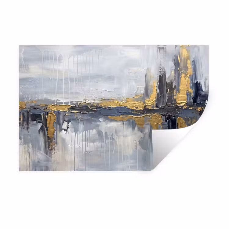 Muursticker - Abstract - Structuur - Goud - Grijs - Modern — 1