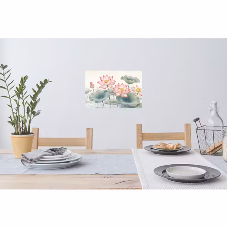 Muursticker - Aquarel - Lotusbloemen - Kleurrijk — 3