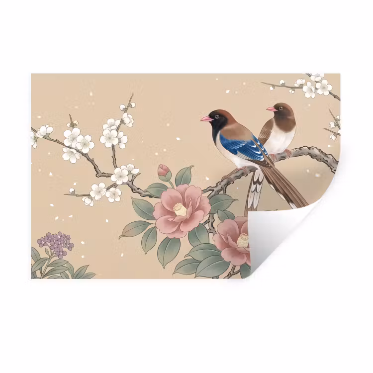 Muursticker - Bloemen - Vogels - Bloemen — 1