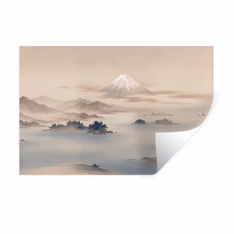 Muursticker - Japans - Landschap - Beige — 1