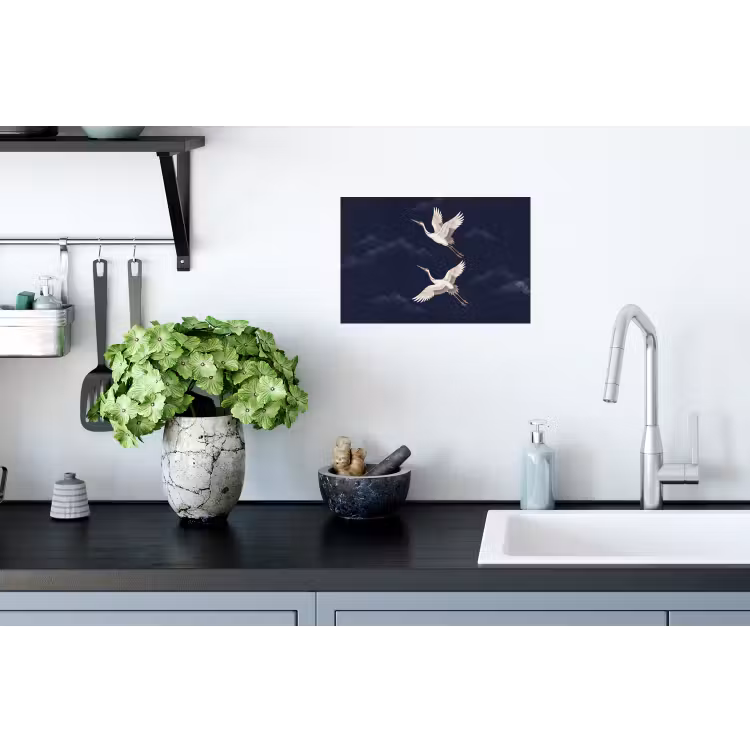 Muursticker - Kraanvogels - Nachthemel - Blauw — 2