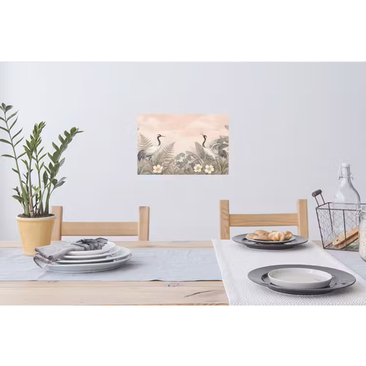 Muursticker - Kraanvogels - Natuur - Roze — 3