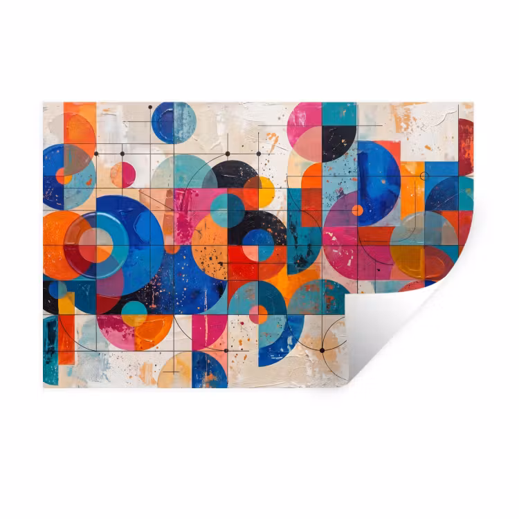 Muursticker - Kunst - Geometrisch - Abstract - Kleurrijk — 1