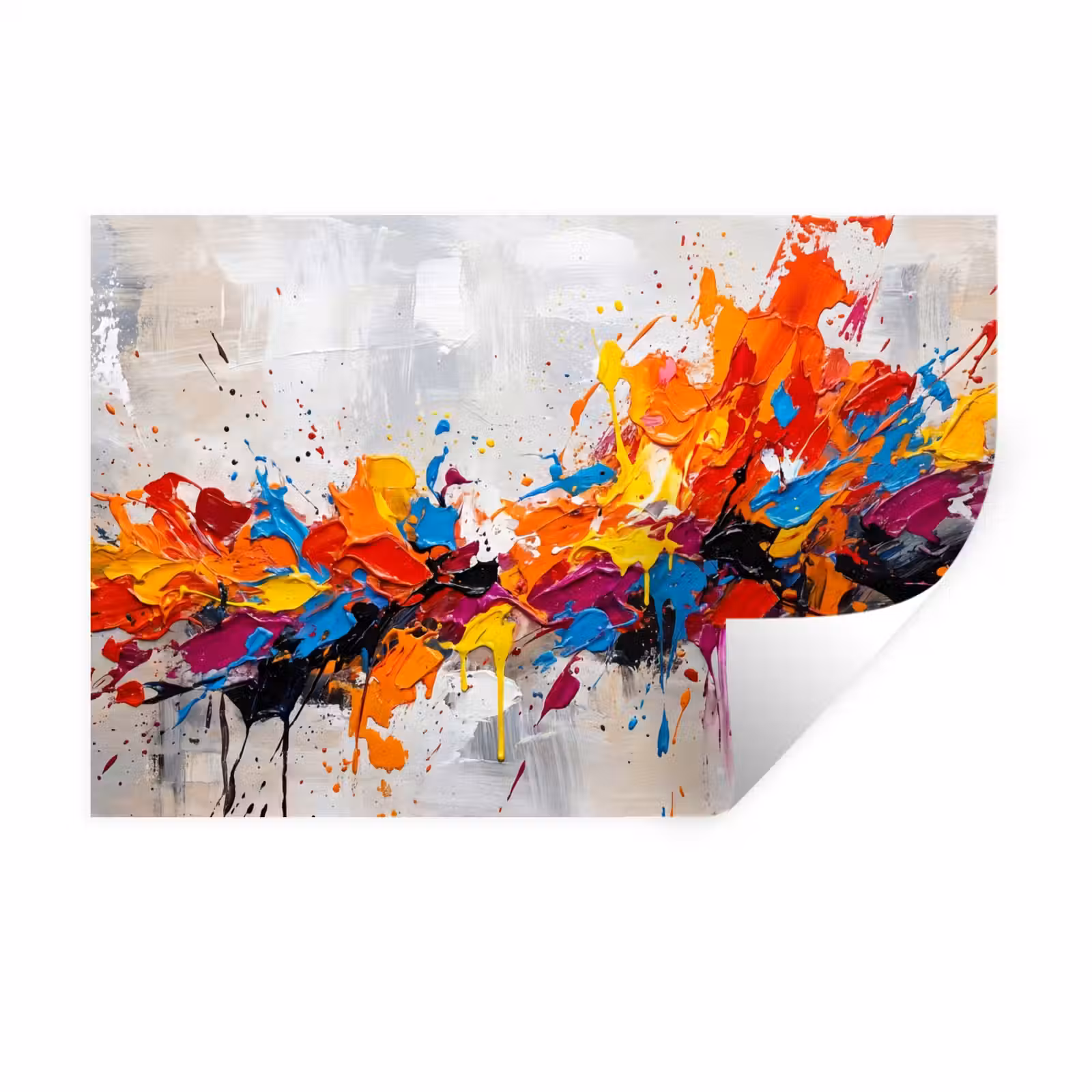Muursticker - Abstract - Schilderij - Kleurrijk - Dynamisch — 1