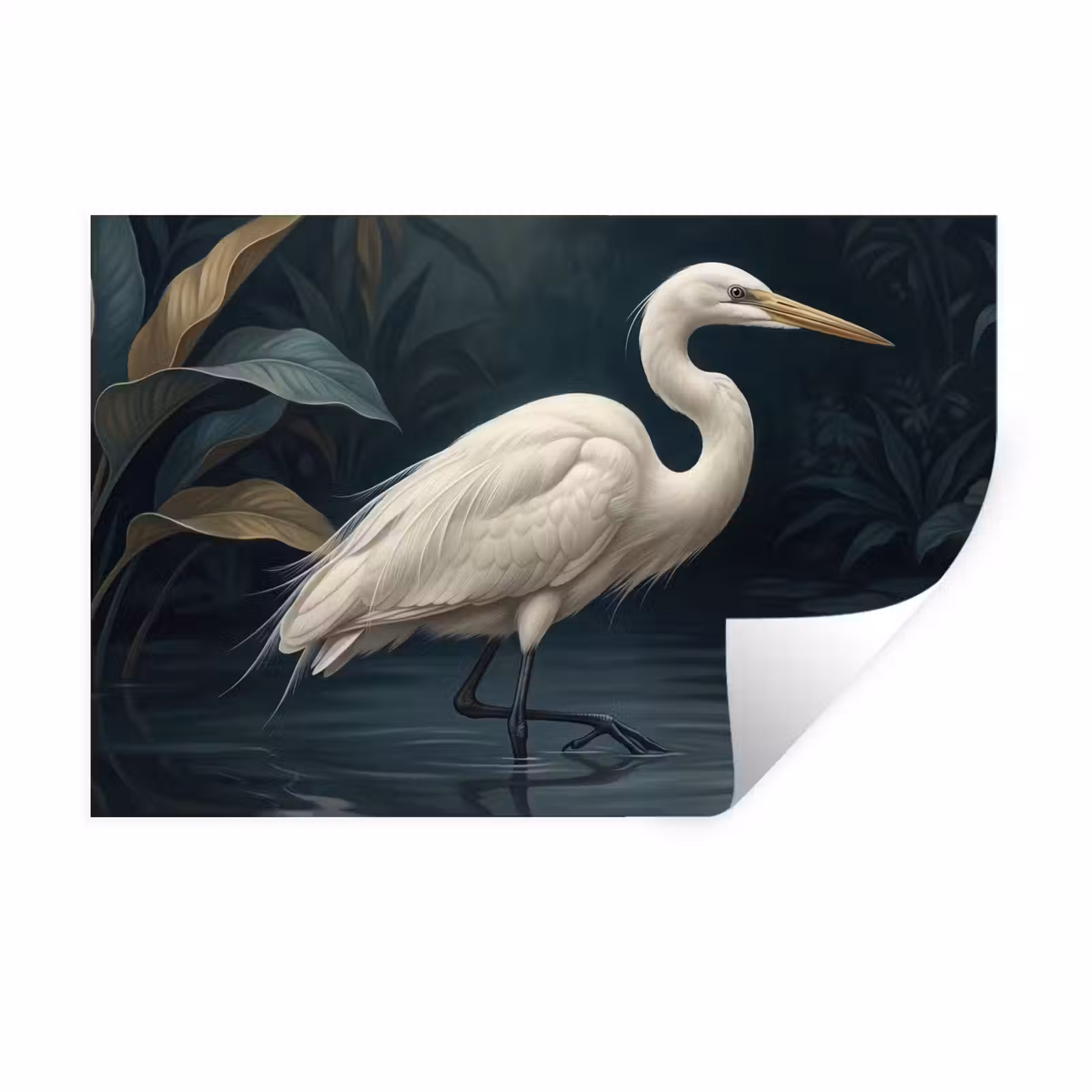 Muursticker - Reiger - Water - Natuur - Modern - Wit — 1