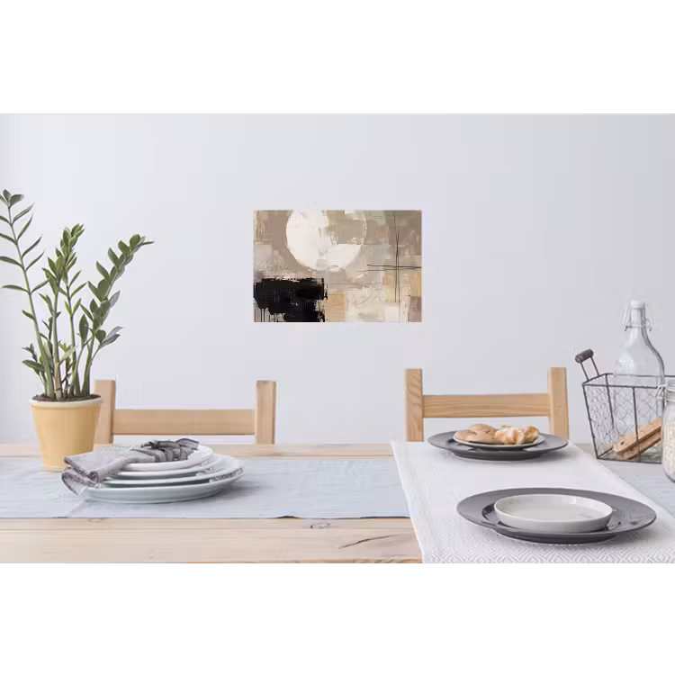 Muursticker - Abstract - Cirkel - Modern - Beige - Zwart - Minimalistisch — 3