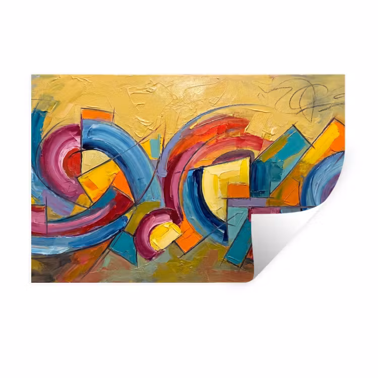 Muursticker - Abstract - Cirkels - Schilderij - Kleurrijk - Dynamisch — 1