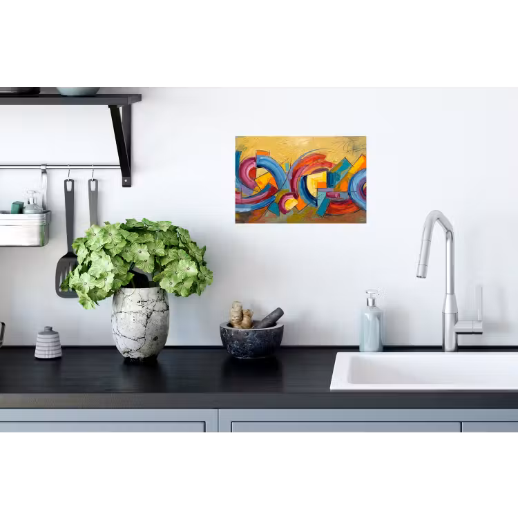 Muursticker - Abstract - Cirkels - Schilderij - Kleurrijk - Dynamisch — 2