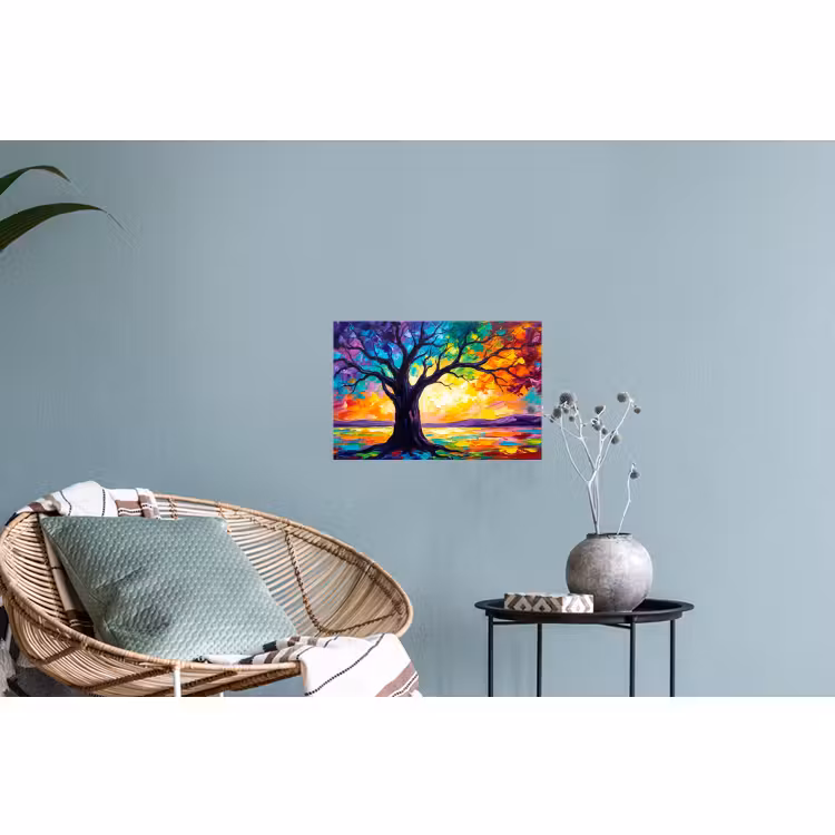Muursticker - Boom - Landschap - Natuur - Abstract - Kleurrijk — 4
