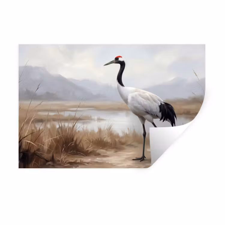 Muursticker - Kraanvogel - Natuur - Realistisch — 1
