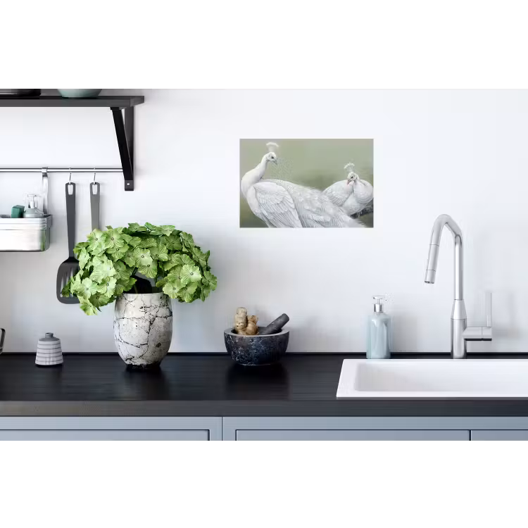 Muursticker - Pauwen - Wit - Natuur - Groen — 2